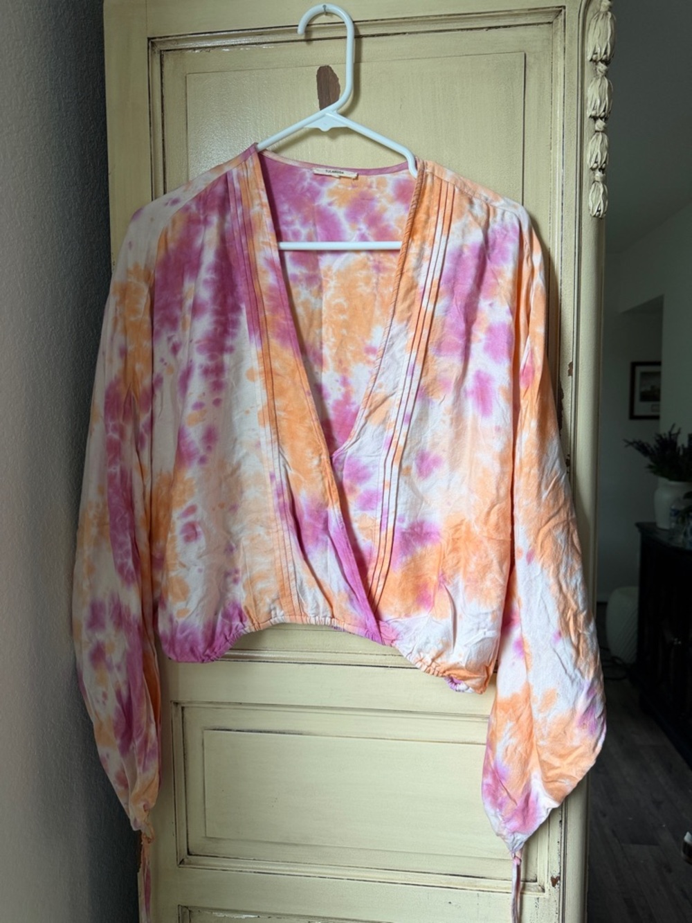 Tularosa Dolce Top boho-chic pastel tie-dye blouse.